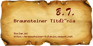 Braunsteiner Titánia névjegykártya